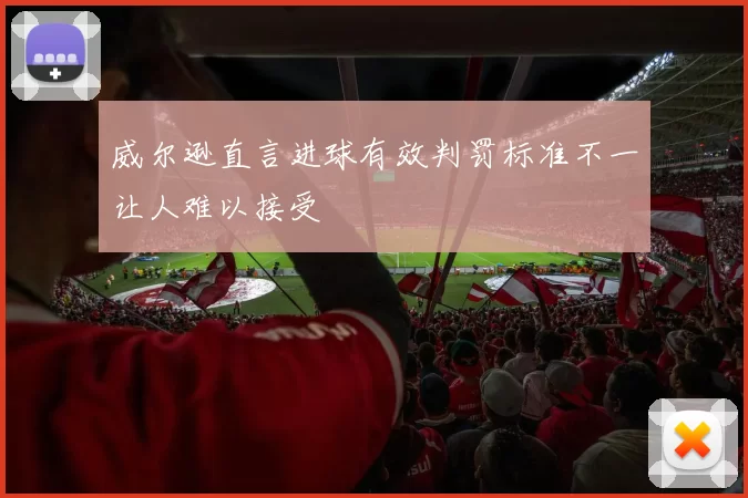 威尔逊直言进球有效判罚标准不一让人难以接受